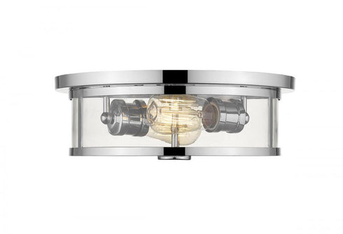 Z-Lite Savannah 2 Light Flush Mount in Brushed Nickel Finish Model: 412F14