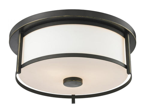 Z-Lite Savannah 2 Light Flush Mount in Brushed Nickel Finish Model: 412F14