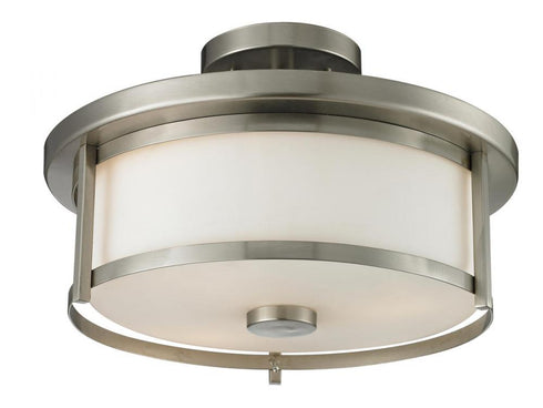 Z-Lite Savannah 2 Light Semi Flush Mount in Brushed Nickel Finish Model: 412SF14