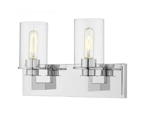 Z-Lite Savannah 2 Light Vanity in Brushed Nickel Finish Model: 412-2V