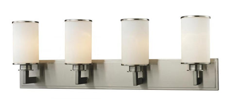 Z-Lite Savannah 4 Light Vanity in Brushed Nickel Finish Model: 412-4V