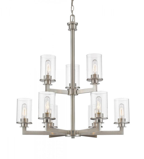 Z-Lite Savannah 9 Light Chandelier in Brushed Nickel Finish Model: 412-9