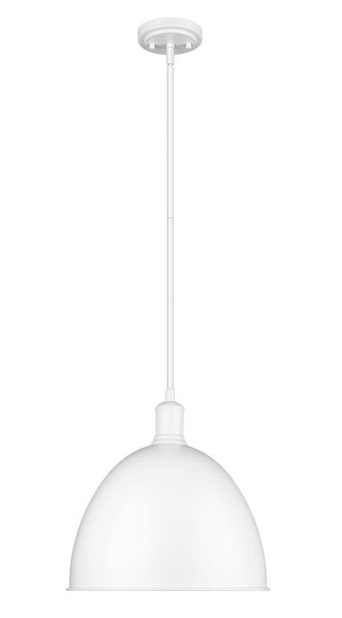 Z-Lite Sawyer 1 Light Pendant in Brushed Nickel Finish Model: 4500P12-BN