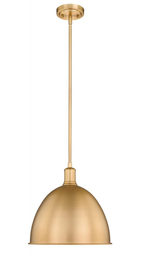 Z-Lite Sawyer 1 Light Pendant in Brushed Nickel Finish Model: 4500P12-BN