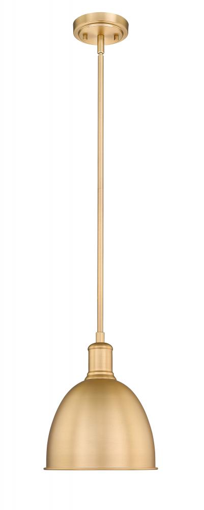 Z-Lite Sawyer 1 Light Pendant in Brushed Nickel Finish Model: 4500P8-BN