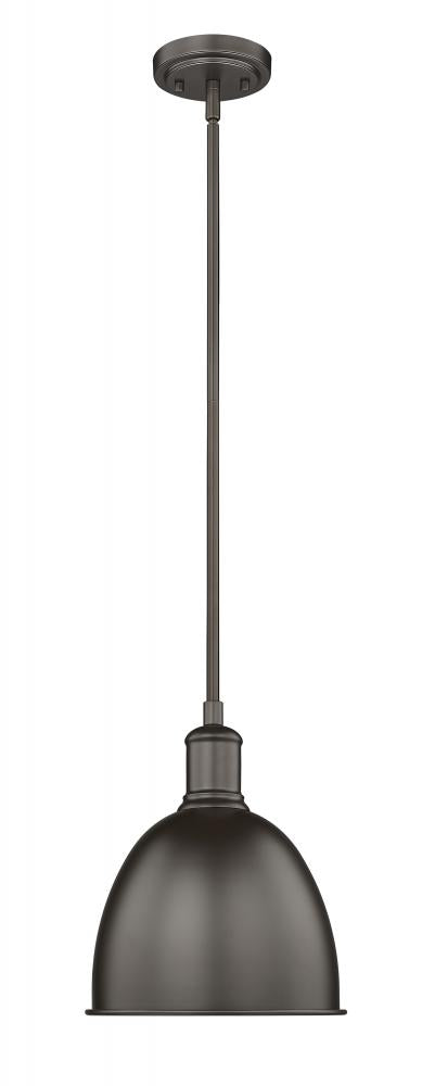 Z-Lite Sawyer 1 Light Pendant in Brushed Nickel Finish Model: 4500P8-BN