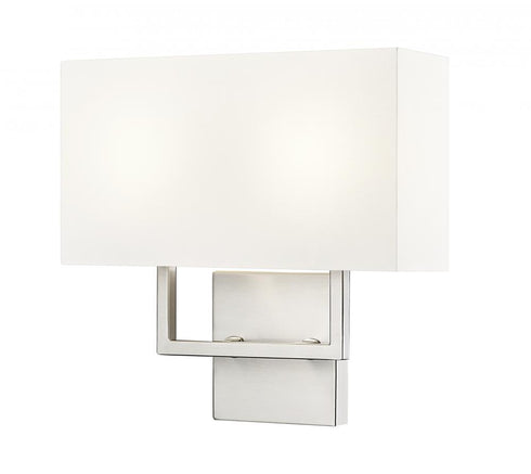 Z-Lite Saxon 2 Light Wall Sconce in Brushed Nickel Finish Model: 815-2S-BN