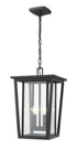 Z-Lite Seoul 2 Light Outdoor Chain Mount Ceiling Fixture in Black Finish Model: 571CHB-BK