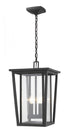 Z-Lite Seoul 2 Light Outdoor Chain Mount Ceiling Fixture in Black Finish Model: 571CHB-BK
