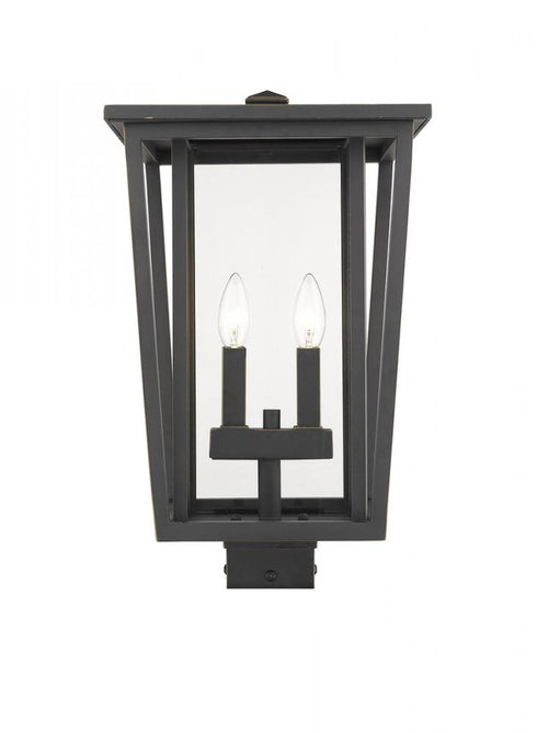 Z-Lite Seoul 2 Light Outdoor Post Mount Fixture in Black Finish Model: 571PHBS-BK