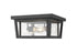 Z-Lite Seoul 3 Light Outdoor Flush Mount in Black Finish Model: 571F-BK