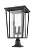 Z-Lite Seoul 3 Light Outdoor Pier Mounted Fixture in Black Finish Model: 571PHXLR-533PM-BK