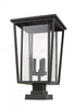 Z-Lite Seoul 3 Light Outdoor Pier Mounted Fixture in Black Finish Model: 571PHXLS-SQPM-BK