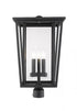 Z-Lite Seoul 3 Light Outdoor Post Mount Fixture in Black Finish Model: 571PHXLR-BK