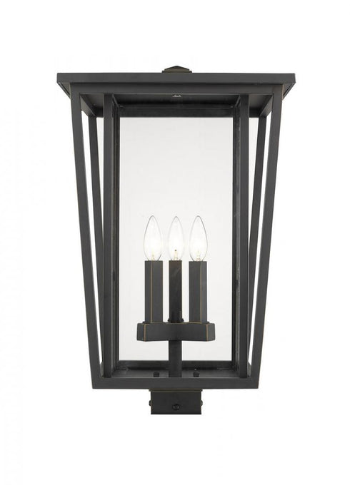 Z-Lite Seoul 3 Light Outdoor Post Mount Fixture in Black Finish Model: 571PHXLS-BK