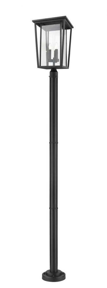 Z-Lite Seoul 3 Light Outdoor Post Mounted Fixture in Black Finish Model: 571PHXLR-567P-BK