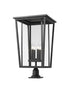 Z-Lite Seoul 4 Light Outdoor Pier Mounted Fixture in Black Finish Model: 571PHXXLR-533PM-BK