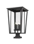 Z-Lite Seoul 4 Light Outdoor Pier Mounted Fixture in Black Finish Model: 571PHXXLS-SQPM-BK
