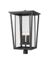 Z-Lite Seoul 4 Light Outdoor Post Mount Fixture in Black Finish Model: 571PHXXLR-BK