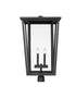 Z-Lite Seoul 4 Light Outdoor Post Mount Fixture in Black Finish Model: 571PHXXLR-BK