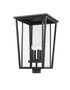 Z-Lite Seoul 4 Light Outdoor Post Mount Fixture in Black Finish Model: 571PHXXLS-BK