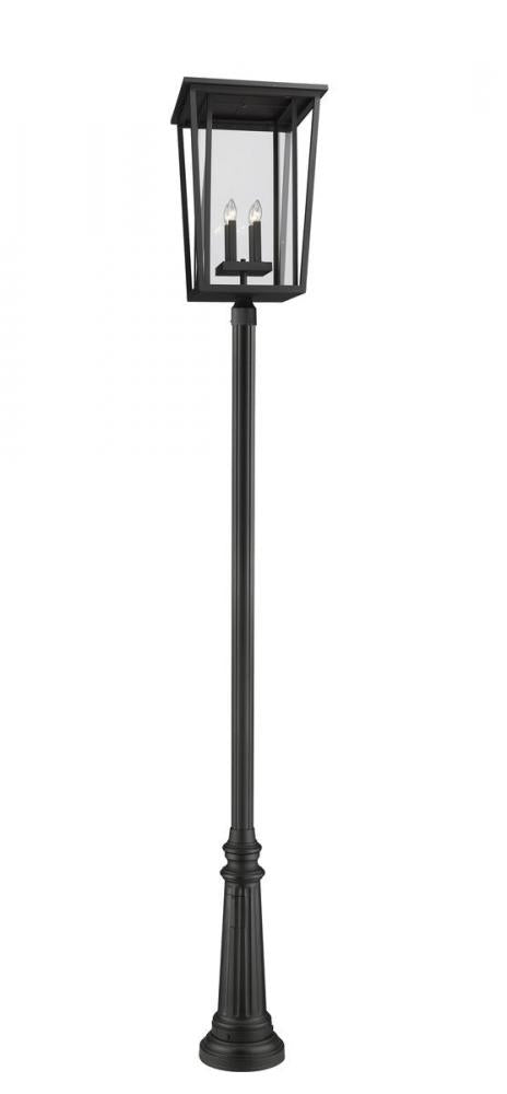 Z-Lite Seoul 4 Light Outdoor Post Mounted Fixture in Black Finish Model: 571PHXXLR-511P-BK