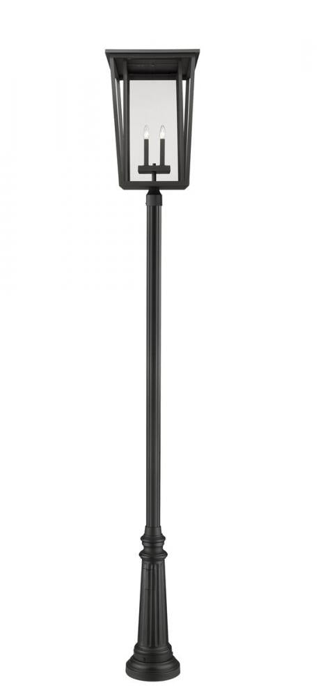 Z-Lite Seoul 4 Light Outdoor Post Mounted Fixture in Black Finish Model: 571PHXXLR-511P-BK