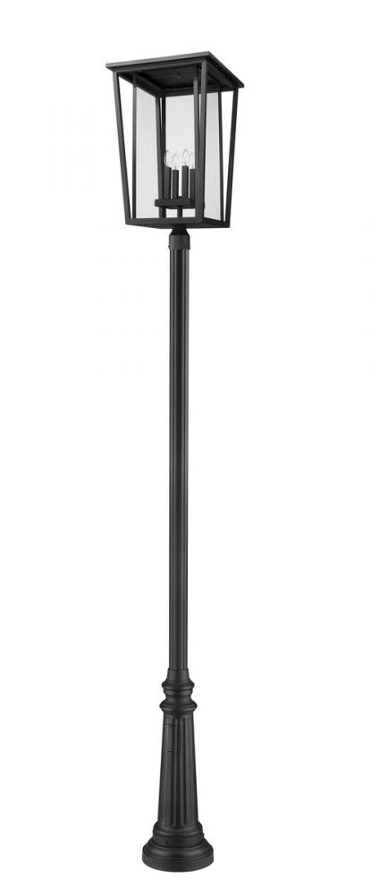 Z-Lite Seoul 4 Light Outdoor Post Mounted Fixture in Black Finish Model: 571PHXXLR-511P-BK