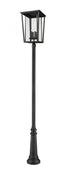 Z-Lite Seoul 4 Light Outdoor Post Mounted Fixture in Black Finish Model: 571PHXXLR-511P-BK