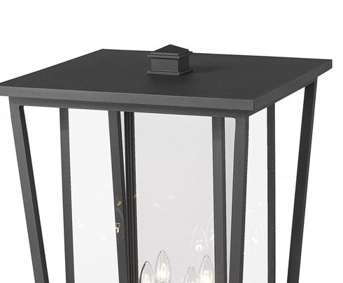 Z-Lite Seoul 4 Light Outdoor Post Mounted Fixture in Black Finish Model: 571PHXXLR-511P-BK