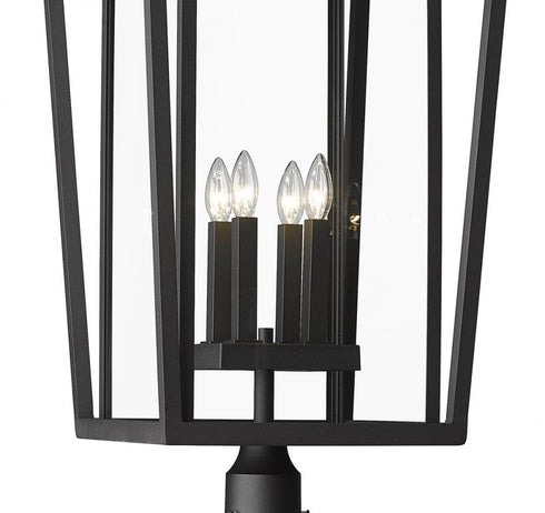 Z-Lite Seoul 4 Light Outdoor Post Mounted Fixture in Black Finish Model: 571PHXXLR-564P-BK
