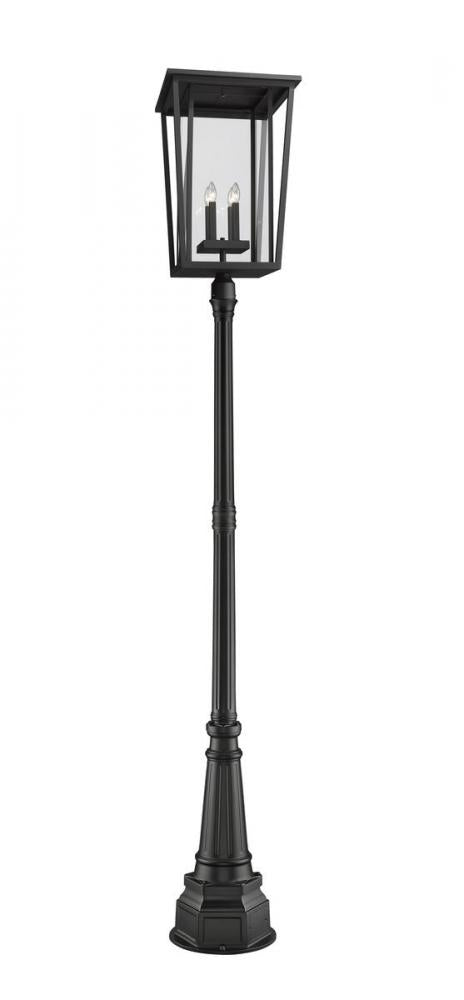 Z-Lite Seoul 4 Light Outdoor Post Mounted Fixture in Black Finish Model: 571PHXXLR-564P-BK