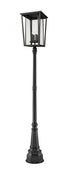 Z-Lite Seoul 4 Light Outdoor Post Mounted Fixture in Black Finish Model: 571PHXXLR-564P-BK