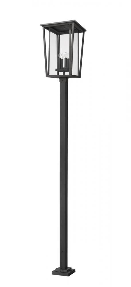 Z-Lite Seoul 4 Light Outdoor Post Mounted Fixture in Black Finish Model: 571PHXXLS-536P-BK