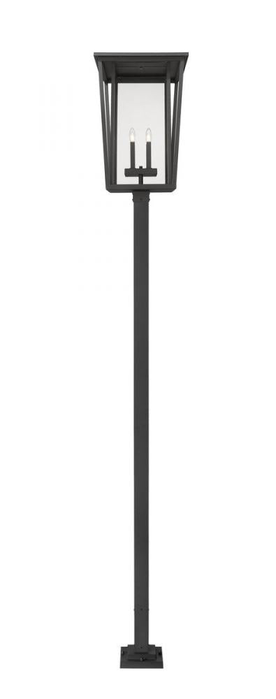 Z-Lite Seoul 4 Light Outdoor Post Mounted Fixture in Black Finish Model: 571PHXXLS-536P-BK