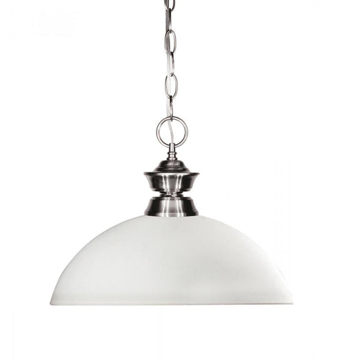 Z-Lite Shark 1 Light Pendant in Brushed Nickel Finish Model: 100701BN-DMO14