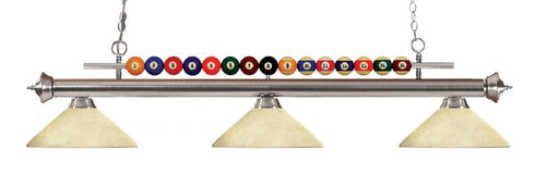 Z-Lite Shark 3 Light Billiard in Brushed Nickel Finish Model: 170BN-AGM14