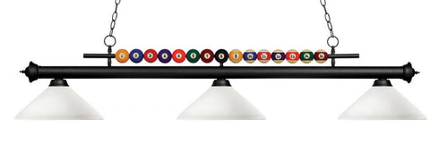 Z-Lite Shark 3 Light Billiard in Brushed Nickel Finish Model: 170BN-AGM14