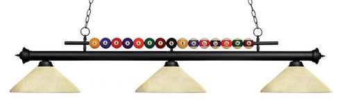 Z-Lite Shark 3 Light Billiard in Brushed Nickel Finish Model: 170BN-AGM14