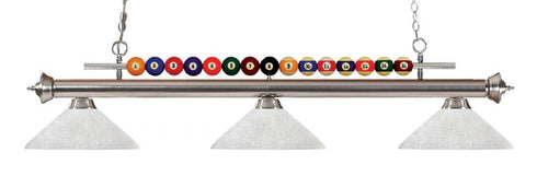 Z-Lite Shark 3 Light Billiard in Brushed Nickel Finish Model: 170BN-AGM14