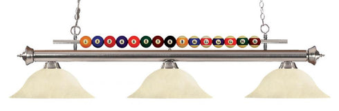Z-Lite Shark 3 Light Billiard in Brushed Nickel Finish Model: 170BN-GM16
