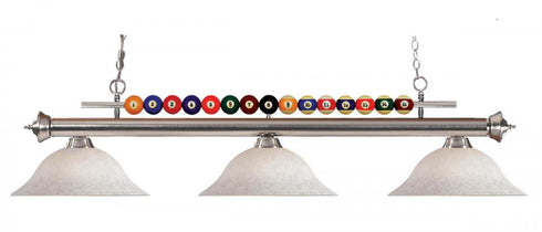 Z-Lite Shark 3 Light Billiard in Brushed Nickel Finish Model: 170BN-GM16
