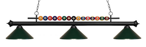 Z-Lite Shark 3 Light Billiard in Brushed Nickel Finish Model: 170BN-MBN