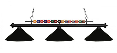 Z-Lite Shark 3 Light Billiard in Brushed Nickel Finish Model: 170BN-MBN
