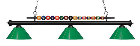 Z-Lite Shark 3 Light Billiard in Brushed Nickel Finish Model: 170BN-PGR