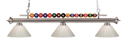 Z-Lite Shark 3 Light Billiard in Brushed Nickel Finish Model: 170BN-PGR