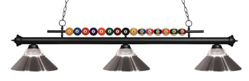 Z-Lite Shark 3 Light Billiard in Brushed Nickel Finish Model: 170BN-RBN