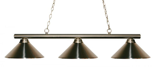 Z-Lite Sharp Shooter 3 Light Billiard in Brushed Nickel Finish Model: 155-3BN-MBN