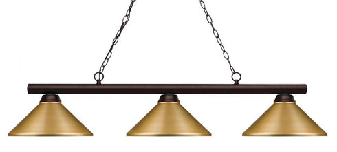 Z-Lite Sharp Shooter 3 Light Billiard in Brushed Nickel Finish Model: 155-3BN-MBN