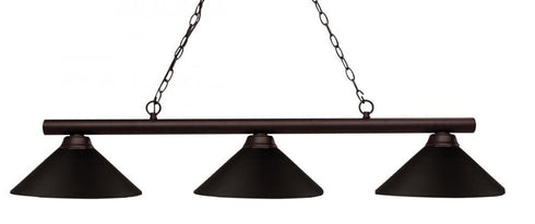 Z-Lite Sharp Shooter 3 Light Billiard in Brushed Nickel Finish Model: 155-3BN-MBN